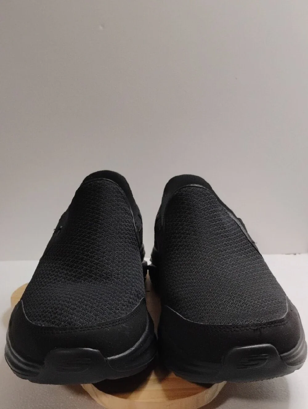 Skechers Men's Black Mesh Slip-On Comfort Shoes